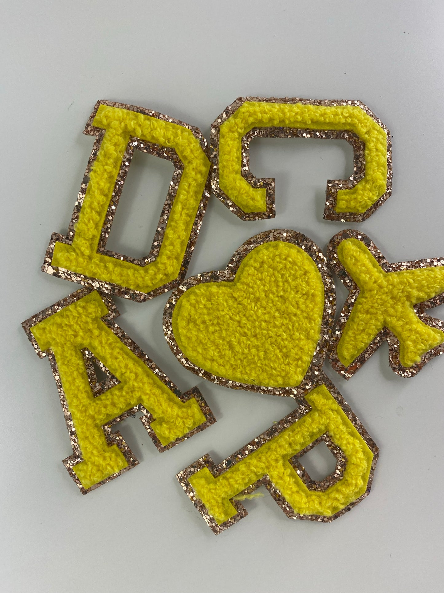 BRIGHT YELLOW - Gold Glitter Patches